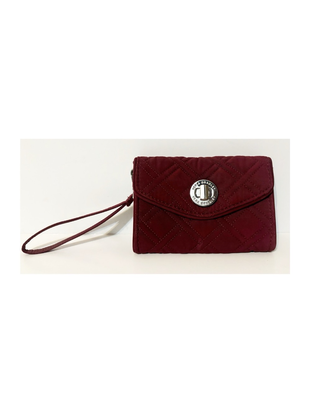 Vera Bradley Quilted Turn-lock Wallet Cotton  Wristlet, Color - Wine